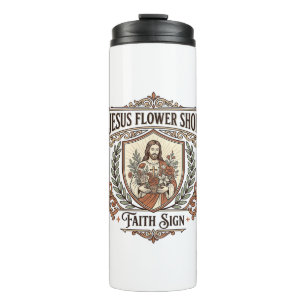Garrafa Térmica Loja de Flores Jesus Sinal de Fé Loja de Flores Je