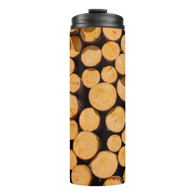 Garrafa Térmica Lot of many Wood Trunk oak Trees round teak log cu (Frente)