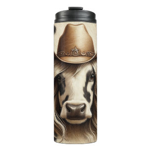 Garrafa Térmica Loura Cow Girl Country Divertida
