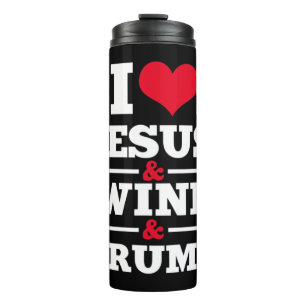 Garrafa Térmica Love Jesus Wine Trump Religious Christian Faith Mo