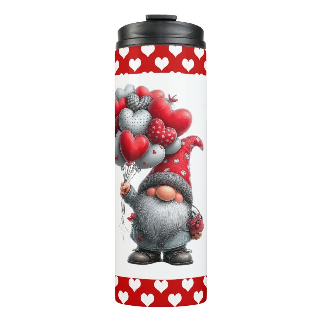 Garrafa Térmica "Love Lifted High" Heart Balloon Gnome (Frente)