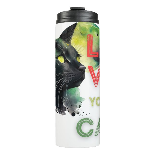 Garrafa Térmica Love your cat  (Frente)