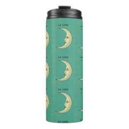 Garrafa Térmica Lua crescente venenosa La Luna teal e amarela