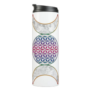 Garrafa Térmica Lua Tripla Mágica - Flor Espirituosa Da Vida 2
