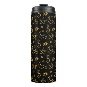 Garrafa Térmica Luas e estrelas Dourado padrão