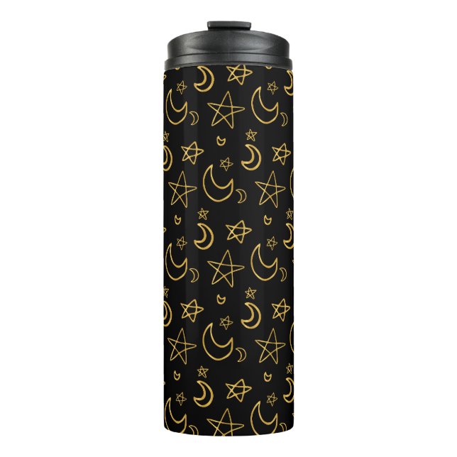 Garrafa Térmica Luas e estrelas Dourado padrão (Frente)