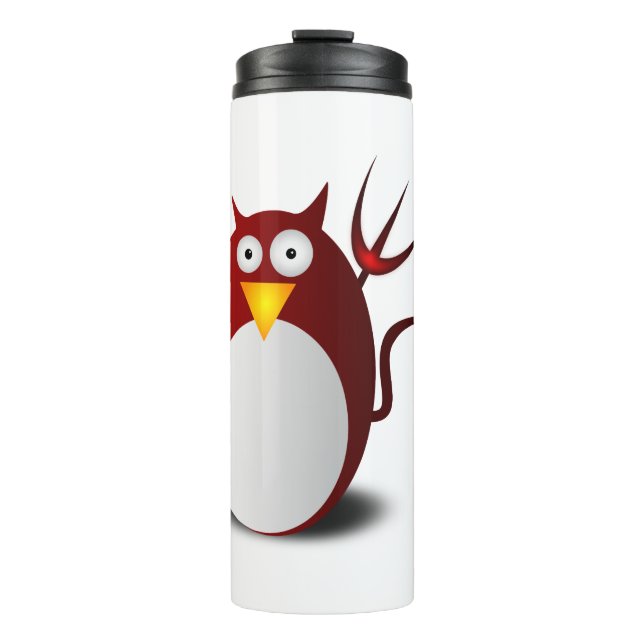 Garrafa Térmica Lúcifer do Diabo do Tux Ubuntu do Penguin Linux (Frente)