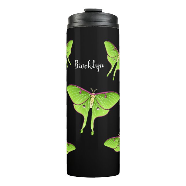 Garrafa Térmica Luna Moth cartoon illustration  (Frente)