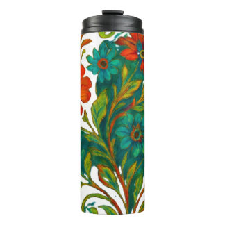 Garrafa Térmica Lush Botanical Print - Vibrant Flowers and Leaves 