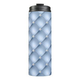 Garrafa Térmica Luxo Padrão Rendado de Diamante Azul Claro