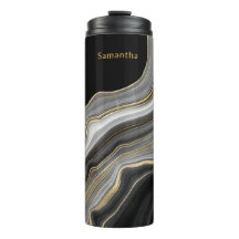 Luxúria Monogramas Agate Dourado e Cinza preto