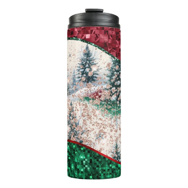 Garrafa Térmica Luxury Christmas Trees Tumbler (Frente)