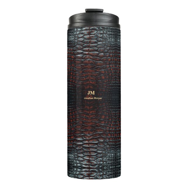 Garrafa Térmica Luxury Executive Monogram Premium Leather  (Frente)