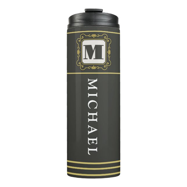 Garrafa Térmica Luxury minimal Modern monogram (Frente)