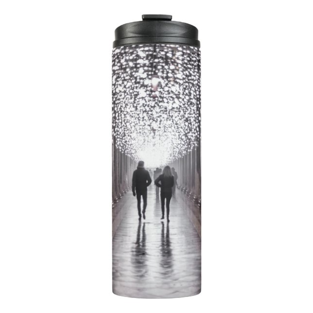 Garrafa Térmica Luz, sombras e simetria - sepia (Frente)