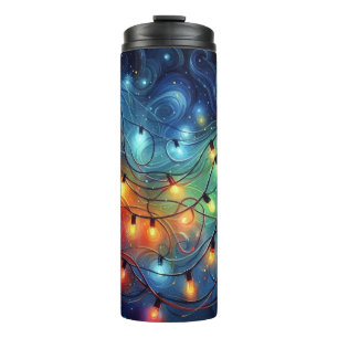 GARRAFA TÉRMICA LUZES DE FERIADO DE NATAL MULTICOLORADO BRILHANTES