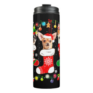 Garrafa Térmica Luzes de Natal Chihuahua