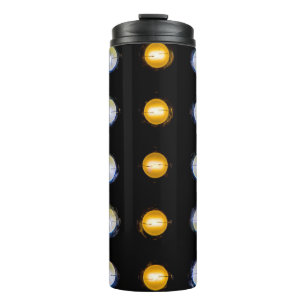 Garrafa Térmica Luzes LED, fundo de abstrato de encerramento.