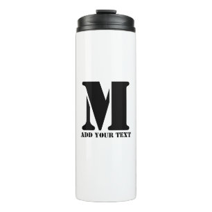 Garrafa Térmica M Monograma Simples Minimalista Personalizada