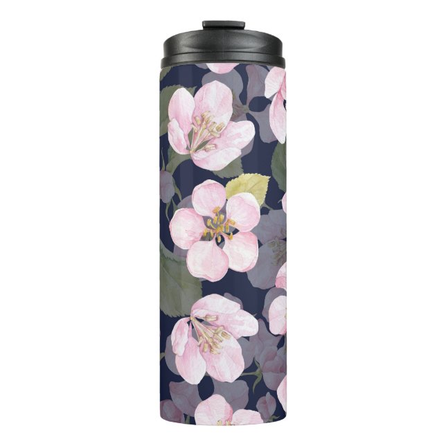 Garrafa Térmica Maçã Sangrenta: Cor Azul Escura (Frente)