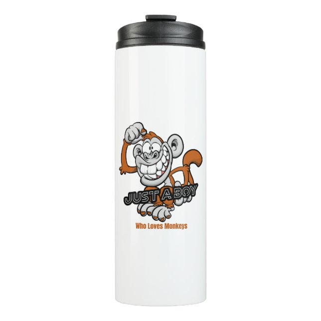 Garrafa Térmica macaco apenas um menino  (Frente)