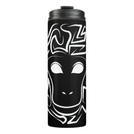 Garrafa Térmica Macaco preto e branco tribal