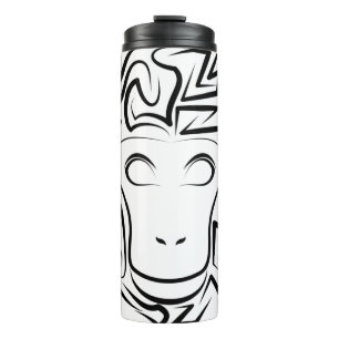 Garrafa Térmica Macaco preto e branco tribal