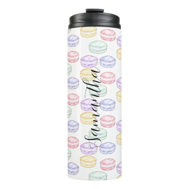 Garrafa Térmica Macarões Franceses com Aquarela (Frente)