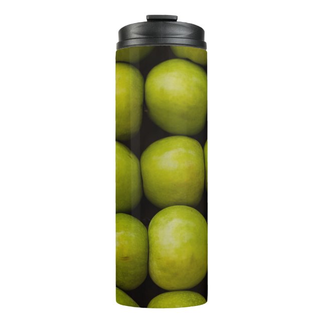 Garrafa Térmica Maçãs frutas Maçãs verdes comidas (Frente)