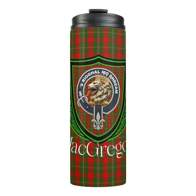 Garrafa Térmica MacGregor Scottish Clan Tartan & Crest (Frente)