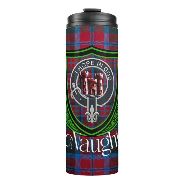 Garrafa Térmica MacNaughton Scottish Clan Tartan & Crest (Frente)
