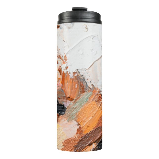 Garrafa Térmica Macro. Abstrato art. Óleo pastoso em relevo, expre (Frente)