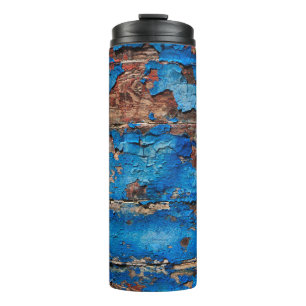 Garrafa Térmica Madeira azul de fundo de textura