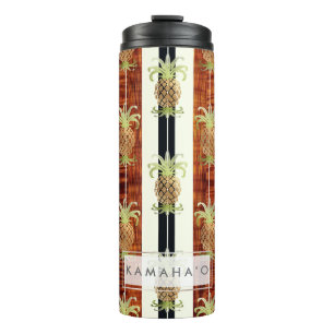 Garrafa Térmica Madeira Longboard de Koa do falso dos abacaxis de