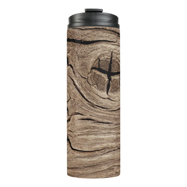 Garrafa Térmica madeira velha, vindima (Frente)