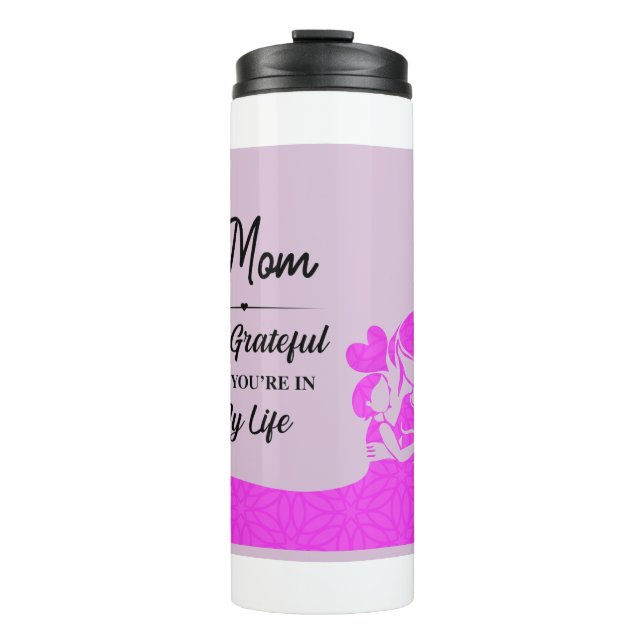Garrafa Térmica Mãe, agradeço que esteja na minha vida (Frente)