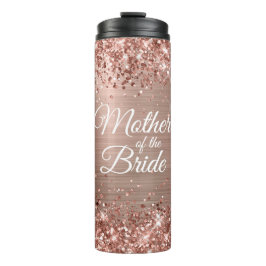 Garrafa Térmica Mãe da Noiva Brilho Rosa Dourado Glamour