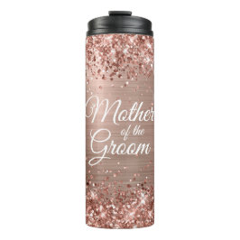 Garrafa Térmica Mãe do Noivo Brilho Rosa Dourado Glamour