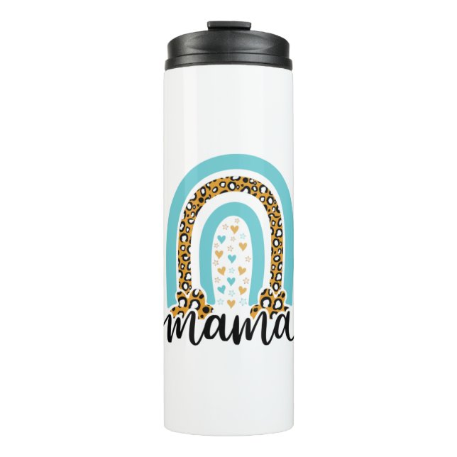 Garrafa Térmica Mãe Gift Rainbow Leopard Mama (Frente)