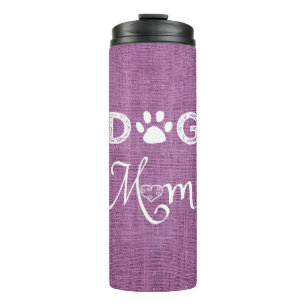 Garrafa Térmica Magenta Burlap Dog Mãe Tumbler Térmico
