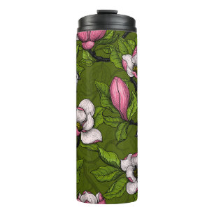 Garrafa Térmica Magnólia florescente e pássaro 2