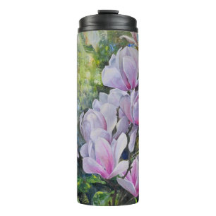 Garrafa Térmica Magnólia Serenidade – Arte Floral por Lukian