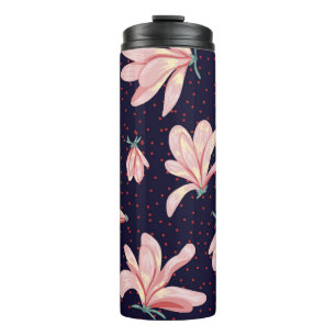 Garrafa Térmica Magnólias florescentes, padrão de colheita desenha