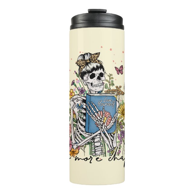 Garrafa Térmica Mais um Capítulo Esqueleto Floral (Frente)