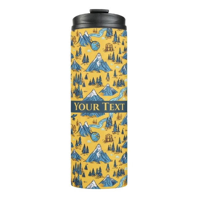 Garrafa Térmica Majestade de Montanha: Aventura de Hiker (Frente)