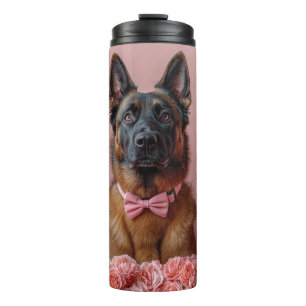 Garrafa Térmica Malinois Belga com Rosas - Dia dos Namorados 