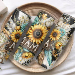 Garrafa Térmica Mama Sunflower impressão gliter