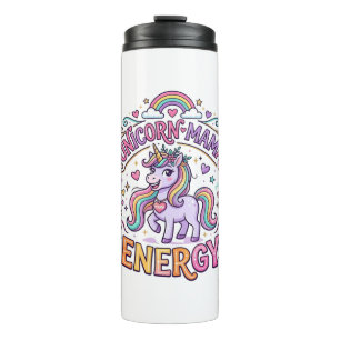 Garrafa Térmica Mama Unicórnio Energia Colorido Design Zazzle_1