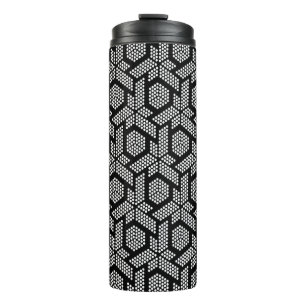 Garrafa Térmica Manchas brancas, padrão geométrico, tumbler tér