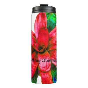 Garrafa Térmica Manchete térmico de Bromeliad Natal